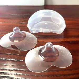 silicone nipple protectors – soft breastfeeding shields (2 pack + storage case)